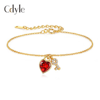 Phong Cách Mới S925 Bạc Vòng Tay Cô Gái Nguyên Bản Hạnh Phúc Chìa Khóa Vòng Tay Hình Trái Tim Pha Lê Tay Trang Sức Bán Buôn