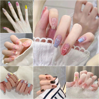 Móng Tay Giả 24 Chiếc Với Thạch Keo Nối Dài Bộ Keo Có Keo Khoan Móng Tay Acrylic Móng Tay Phụ Kiện Móng Tay