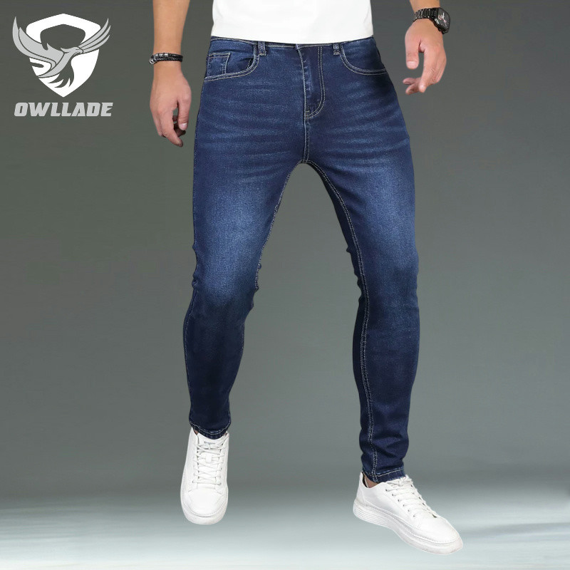 Quần jean Skinny OWLADE Nam màu xanh co giãn 817