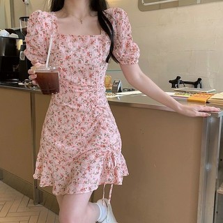 Váy Hoa Thiết Kế Sang Trọng Mùa Hè Cho Nữ Phong Cách Nhẹ Nhàng, Váy Liền Hơi Sữa Phong Cách
