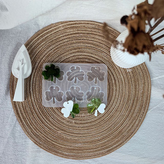 Chk Cỏ Ba Lá Khuôn Silicon Khuôn DIY Lá Pha Lê Trang Sức Mặt Dây Chuyền Nhựa Dính Khuôn Handmade Thạch Cao Bê Tông Xi Măng Thủ Công Khuôn Trang Trí Nhà Dụng Cụ Làm