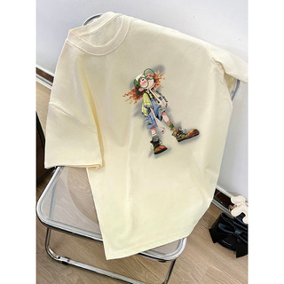 Fashmily 100% Cotton Oversize Áo Nữ Hàng Sẵn Có 2024 Mới Mùa Hè Hàn Quốc Tay Ngắn Thời Trang Unisex Nam Tee Rời Cổ Tròn Quần Áo Học Sinh