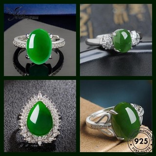  JEWELRYPALACE JEWELRY Thật 925 Nữ thời Nguyên não bảo trang Sức Nhẫn xanh lục Trang Bạc ngọc ngọc mã M132 
