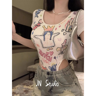 JN Studio áo phông áo thun nữ croptop baby tee Fashion Thể thao Vintage Minimalist WTX2441105 19Z240506