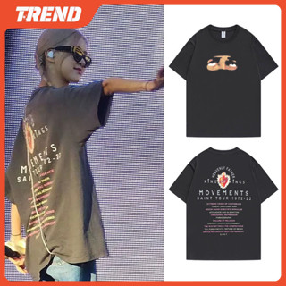 Blackpink ROSE Áo Thun Cotton Plus Size Vintage Thời Trang Đường Phố In Hình Rời Tay Ngắn Top Nam Nữ Bông Tai Kẹp Mùa Hè Retro Áo Sơ Mi Tee