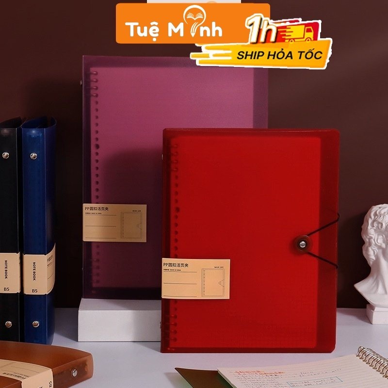 Bìa sổ còng sắt B5 màu Retro 8 lỗ P20 dành cho ruột B5 26 lỗ, file binder làm sổ còng refill giấy
