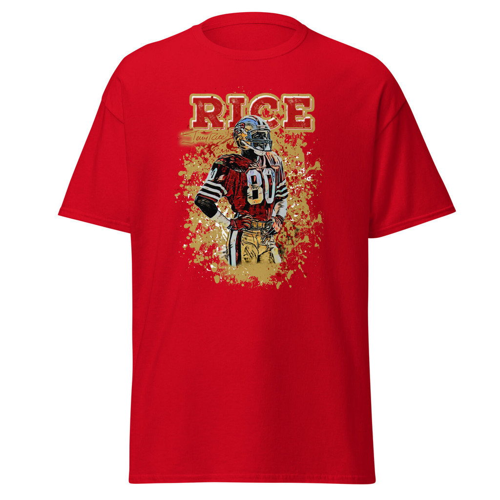 Jerry Rice Classic Tee 49Ers Áo Sơ Mi Bóng Đá Tay Ngắn Cổ Tròn