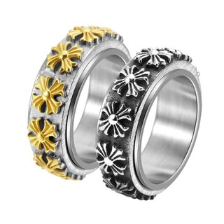 Retro Phong Cách Cũ Chữ Thập Vòng Hoa Hình Ba Chiều Thép Titan Nhẫn Nam Nữ Độc Đáo Niche Cao Cấp Nhẫn Trang Sức  Quà tặng