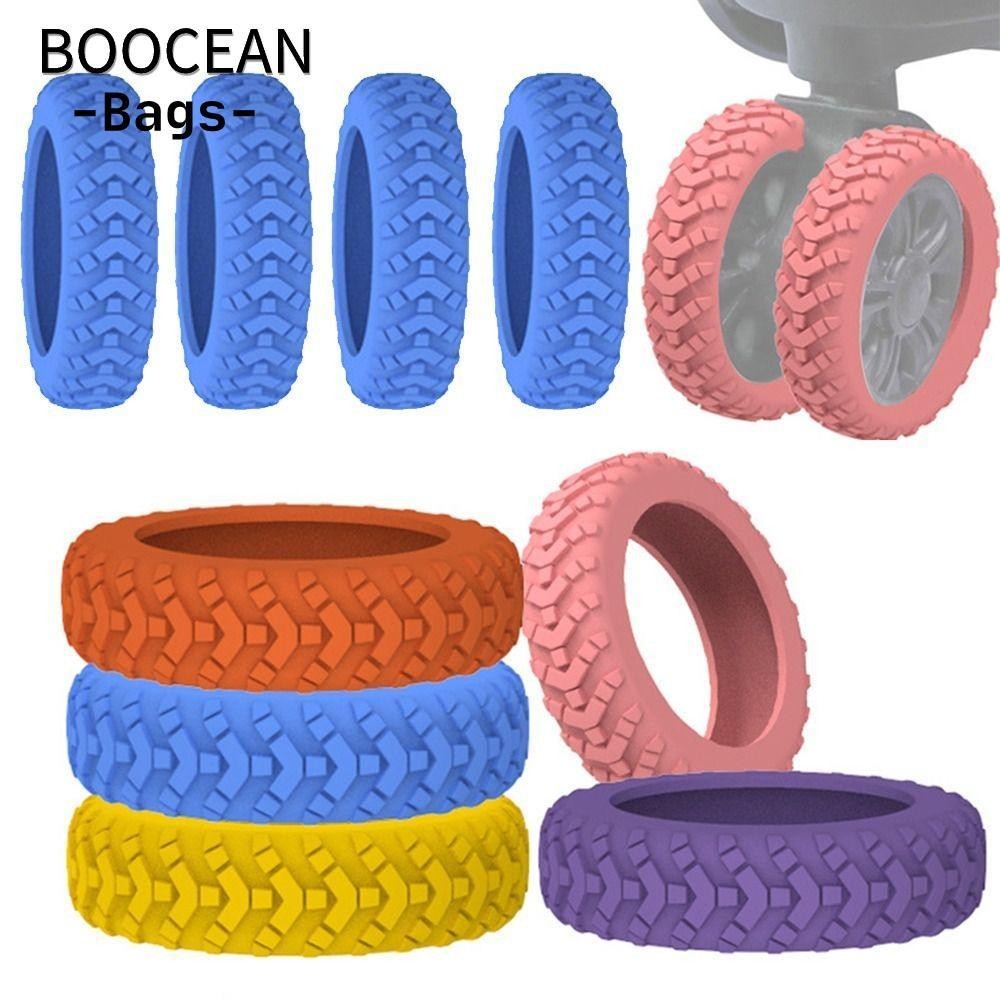 BOOCEAN 8 Cái / bộ Vali Bánh Xe Bảo Vệ, Phụ Kiện Vali Trục Giảm Bánh Xe Du Lịch Hành Lý Bánh Xe, Silicon Có Âm Thanh Im Lặng Giảm Tiếng Ồn Xe Đẩy Hộp Bánh Bao