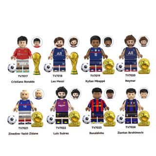 Tv6503 Cầu Thủ Bóng Đá Nổi Tiếng Messi Mbappe Ronaldo Neymar Zidane Ronaldinho Idrahimovic Khối Xây Dựng Hình Đồ Chơi