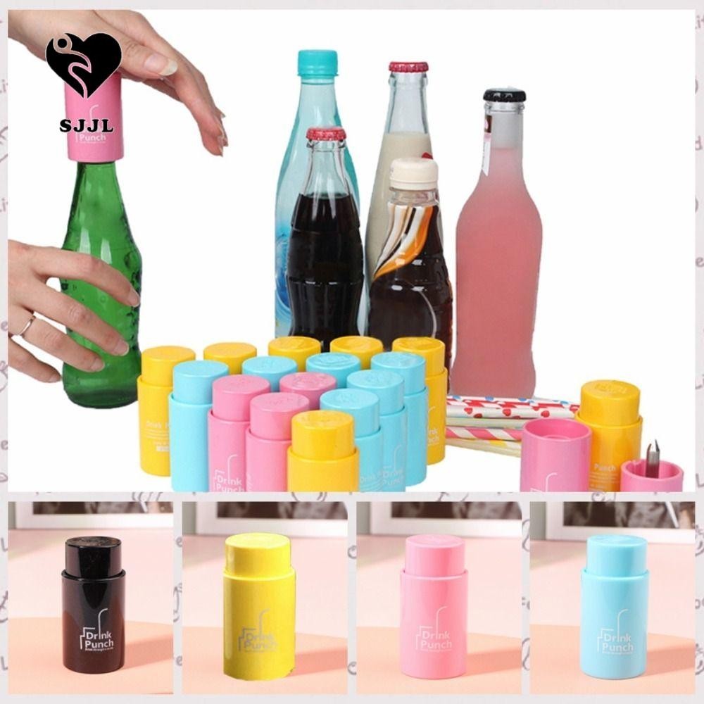 Nắp chai Lỗ đục lỗ, Đục lỗ uống nước bằng nhựa hình trụ, Nắp chai khoan Dụng cụ mở lỗ Tiết kiệm nhân công Nắp chai ép sắc nét Máy tạo lỗ Trẻ em Bé gái Người lớn tuổi