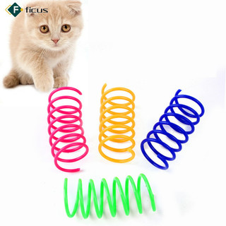 Sẵn sàng! 4 Mèo Nhiều Màu Sắc Xoắn Ốc Mùa Xuân Đồ Chơi Cuộn Dây Nhựa Đồ Chơi Huấn Luyện Iq Đồ Dùng Cho Thú Cưng Cho Mèo Trong Nhà