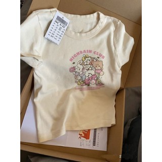 Áo thun Cotton nguyên chất Mikko tay ngắn nữ Cô gái ngọt ngào cay mỏng vừa vặn Áo ngắn phù hợp cho mọi trận đấu