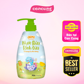 Nước rửa bình sữa kháng khuẩn Animo chai 500ml - Xanh da trời