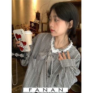 FANAN áo sơ mi nữ áo kiểu hàn quốc Tối giản trendy chic độc đáo WCS24305CR 22Z240526