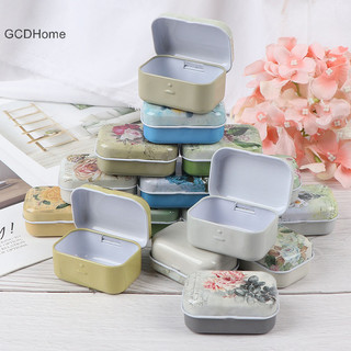 Gcdhome hoa mini thiếc trượng trang sức hộp đựng đồng xu thiếc hộp bảo quản hình chữ nhật nhỏ hot