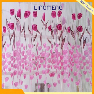 Rèm voan hoa tulip lãng mạn lingmeng