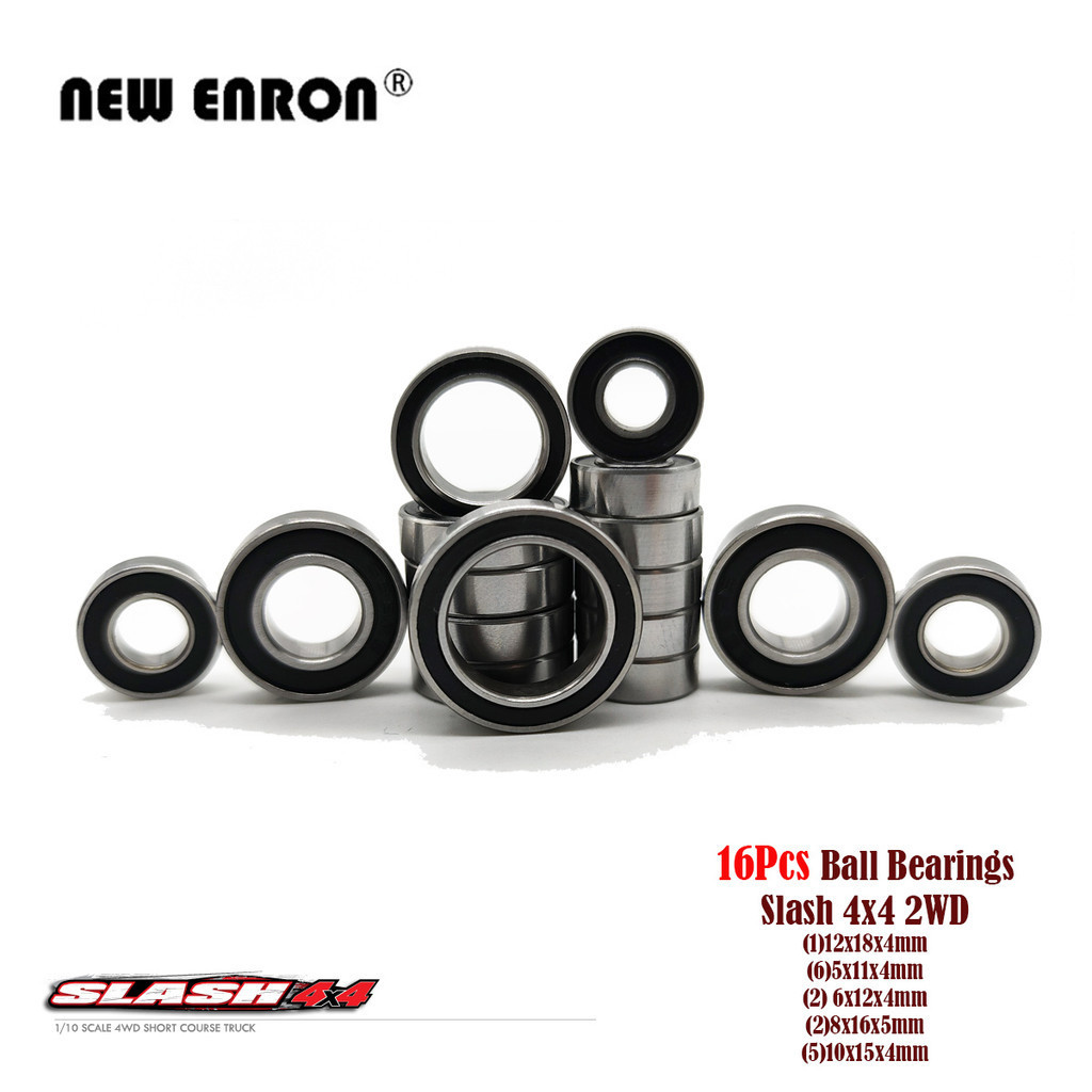 Bộ bạc đạn bằng thép mạ crôm kín bằng cao su đen 12x18x4 5x11x4 6x12x4 8x16x5 10x15x4mm cho RC Car 1