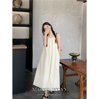 Váy trượt kiểu khu nghỉ mát bên bờ biển Hàn Quốc Xiaozhainv được thiết kế cho mùa hè với váy dài đơn giản và giản dị