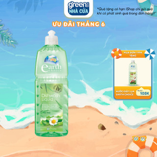 Nước rửa chén earth choice rửa được bình sữa cho trẻ, không khô da tay, chiết xuất nha đam dung tích 1l