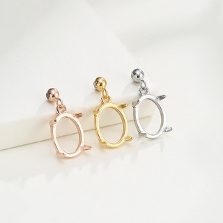 Giá đỡ rỗng mặt dây chuyền bạc 925 | Mặt dây chuyền Mặt dây chuyền Giá đỡ rỗng Handmade DIY Phụ kiện Vòng cổ ngọc trai Dây bện Mặt dây chuyền thả nhỏ Giá đỡ rỗng