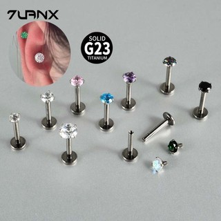 1 Cái G23 Titan với 4 móng vuốt Bông tai Zircon Xoắn Pinna Xuyên 16Gauge Chủ đề bên trong Không gây dị ứng