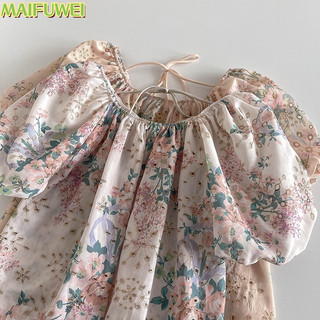 Phong Cách Hàn Quốc Nữ Nữ Thêu Rời Hoa Puff Áo Sơ Mi Tay Ngắn Áo Baju Baju Wanita Lengan Panjang Hàng Mới Sẵn Có