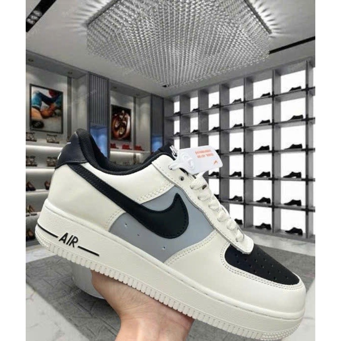 Giày thể thao AF1 MũGiày thể thao AF1 Mũi Đen Nam Nữ, Giày AF1 Low Cream Black Hót Trend cao cấp ful