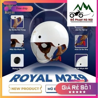  Royal M239 - Mũ nửa đầu kính âm chính hãng Royal - Đồ Phượt Hà Nội Bảo Hành Chính hãng 