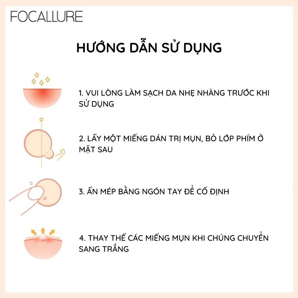 Miếng Dán Mụn FOCALLURE Tái Tạo Chăm Sóc Làn Da 2g Siêu Mỏng Trong Suốt Không Thấm Nước | BigBuy360 - bigbuy360.vn