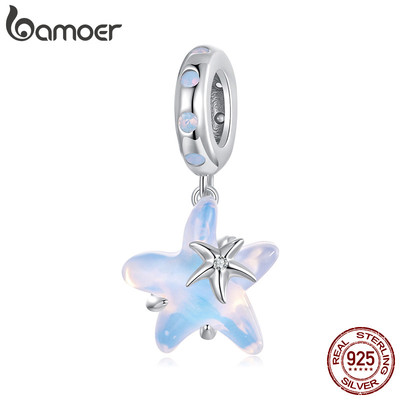 Bamoer 925 Sterling Sliver Charm Hình Sao Biển Mặt Dây Chuyền DIY Cho Vòng Tay Quà Tặng