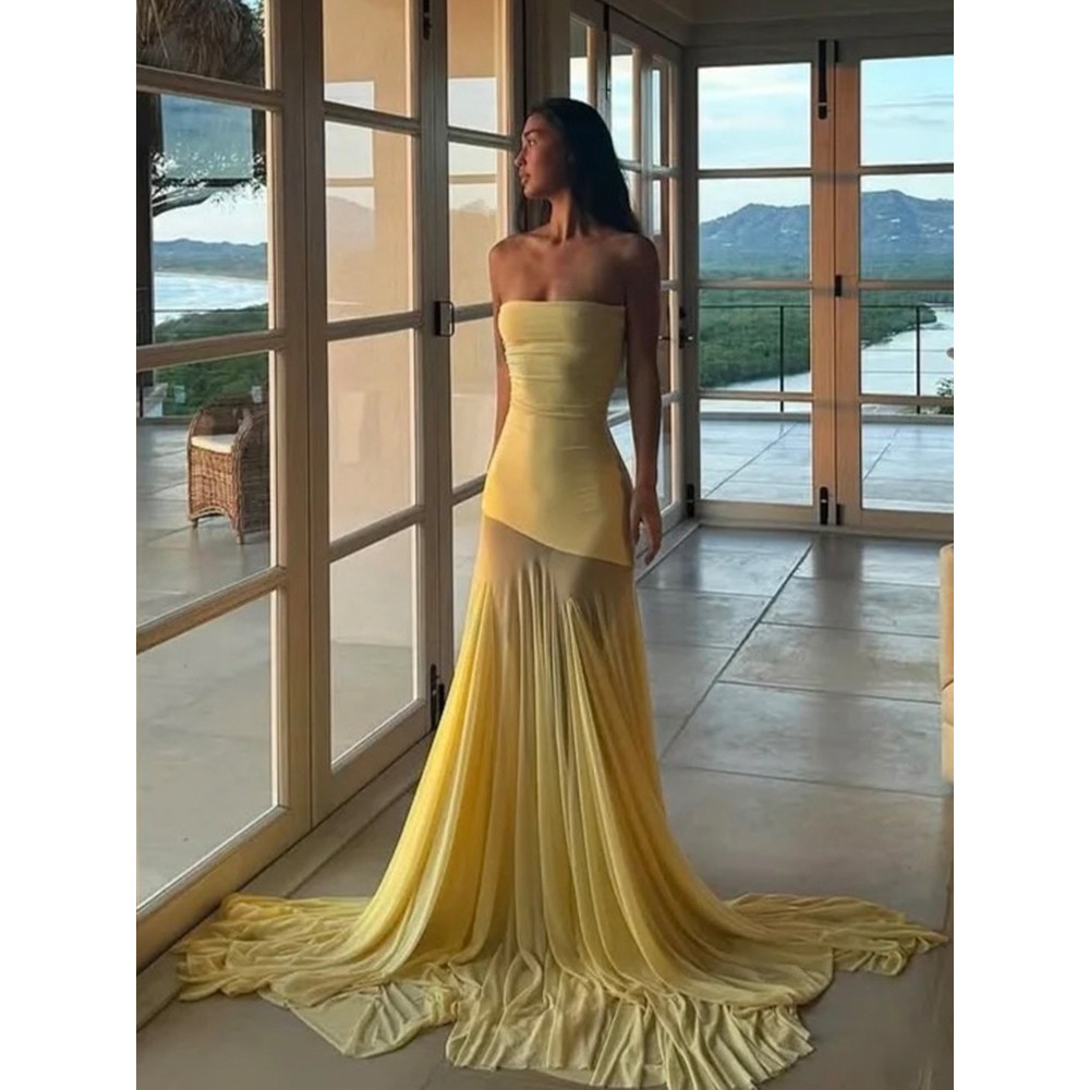 Klalien Chắp Vá Nhìn Xuyên Qua Đầm Nữ Thanh Lịch Chắc Chắn Xếp Ly Không Tay Lưng Ôm Dự Tiệc Vestidos | BigBuy360 - bigbuy360.vn