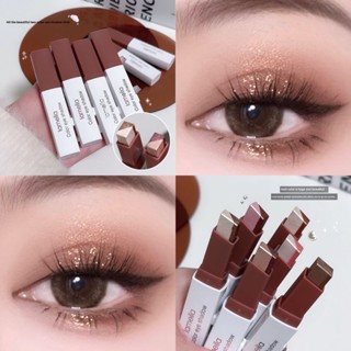  Bóng highlighter lấp lánh ngọc trai 2 trong 1 Đó là vết bẩn - bằng chứng và lâu trôi. Phấn mắt Shimmer Bút kẻ mắt lười Làm đẹp mắt của bạn 