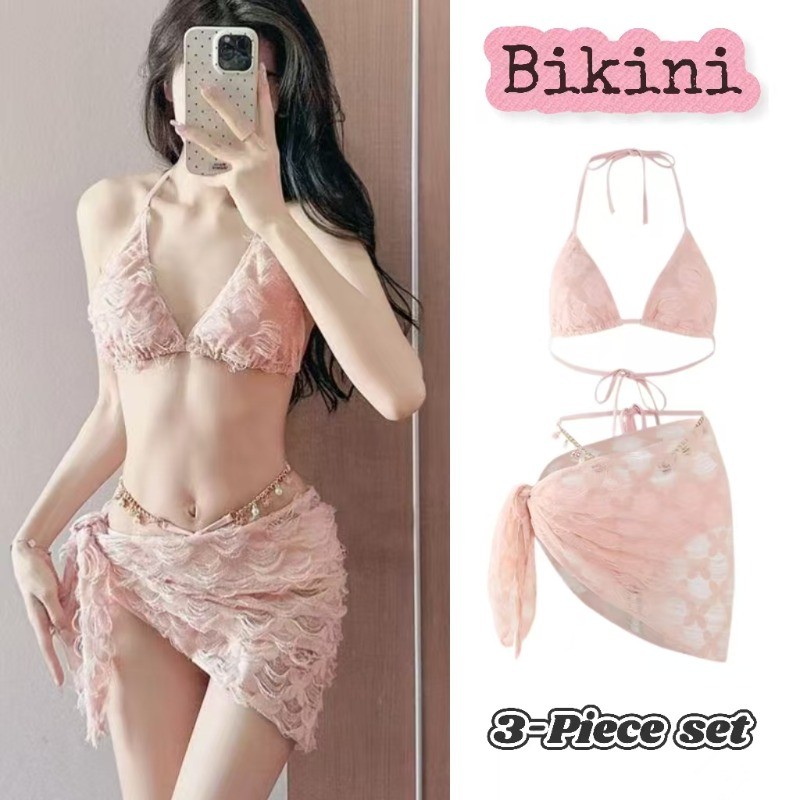 Đồ Bơi Nữ Dây Đeo Gợi Cảm Bikini Ba Mảnh Đồ Bơi Kỳ Nghỉ Du Lịch Thời Trang Ins Phong Cách Nguyên Chất Cô Gái Đi Biển Bikini Bộ | BigBuy360 - bigbuy360.vn