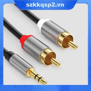 3.5mm 3P Jack Nam Đến 2Rca Nam Đôi Lotus Cáp Máy Tính Cáp Âm Thanh VNK2