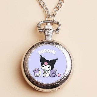 Hoạt Hình Kuromi Kuromi Bỏ Túi Đồng Hồ Vòng Cổ Sinh Viên Trẻ Em Bé Gái Dây Cổ Treo Tường Trẻ Em Flip K2