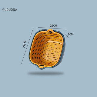 Guouqna 6 / 8 chiếc bồn rửa chén rau củ quả giỏ đựng trái cây để rửa trái cây chậu nhựa chậu rửa rau chậu thoát nước chậu guouqna