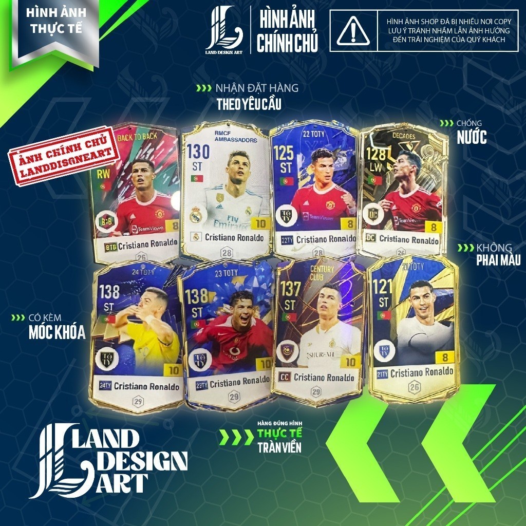 Móc khoá thẻ cầu thủ Ronaldo CR7 - FO4 (FC Online)