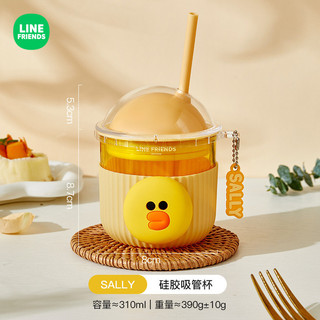 [LINE FRIENDS] Cốc có ống hút thủy tinh 310ML[LK]