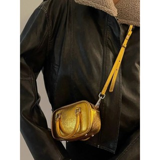 Jh Sẵn Sàng Phong Cách Mới Cùng Phong Cách Influencer Thời Trang Vàng Bowling Thường Ngày Dễ Thương MINI Di Động Túi Đeo Ngang Nữ