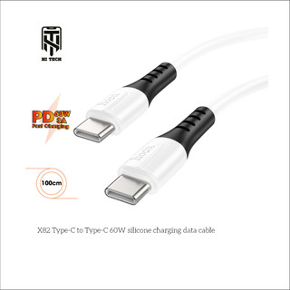  Dây sạc Type C hoco X82 hỗ trợ sạc nhanh 60W truyền dữ liệu từ Type C sang Type C chất liệu silicone dây dài 1m. 