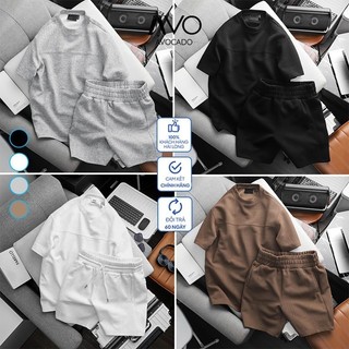 Đồ Bộ Quần áo Thể Thao Nam Nữ mùa Hè cộc tay mát mẻ mặc ở nhà Chất Xốp VÂN TRƠN CO GIÃN TỐT Avocado đẹp