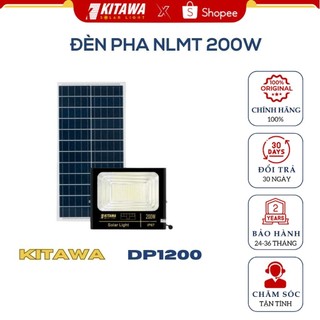 Đèn pha năng lượng mặt trời kitawa 200w dp1200 - đèn led năng lượng chống nước chống bụi ip67, bh 5 năm