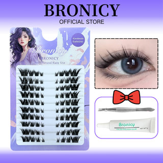 Lông mi giả BRONICY Lông mi giả Fox Eye Cụm đơn Phân đoạn Tự nhiên Ghép nối mi