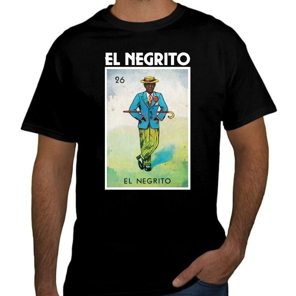Áo thun El Negrito Loteria Mexico Bingo Tee có mũ trùm đầu cho anh ấy