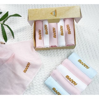 Set 5 khăn sữa cho bé sợi tre lụa Organic Manny mềm mịn thấm hút nước nhanh Cho Bé ,Kích thước 30x30cm