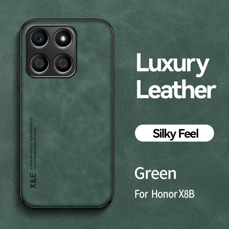 Dành Cho Honor X8B Ốp Lưng Sang Trọng Pu Lerther Skin Matte Vỏ Điện Thoại Cho Honor X8B Ốp Lưng