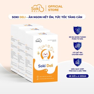 Combo 3 Hộp SOKI DELI Giúp Bé Ăn Ngon Miệng, Tăng Cân Khoa Học (3 Hộp X 18 Gói X 4G)