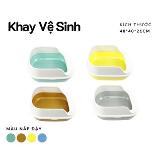 Chậu đi vệ sinh chó mèo lớn , Hộp đựng cát thành cao cho mèo ( Tặng kèm xẻng xúc cát )