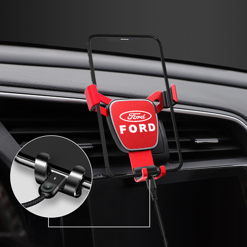 Giá đỡ điện thoại ô tô Bảng điều khiển ABS Air Vent Clip cho Ford Mustang Ecosport gt350 Edge Escape
